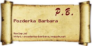 Pozderka Barbara névjegykártya