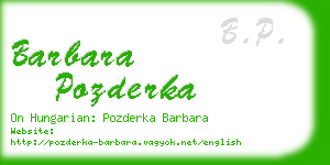 barbara pozderka business card